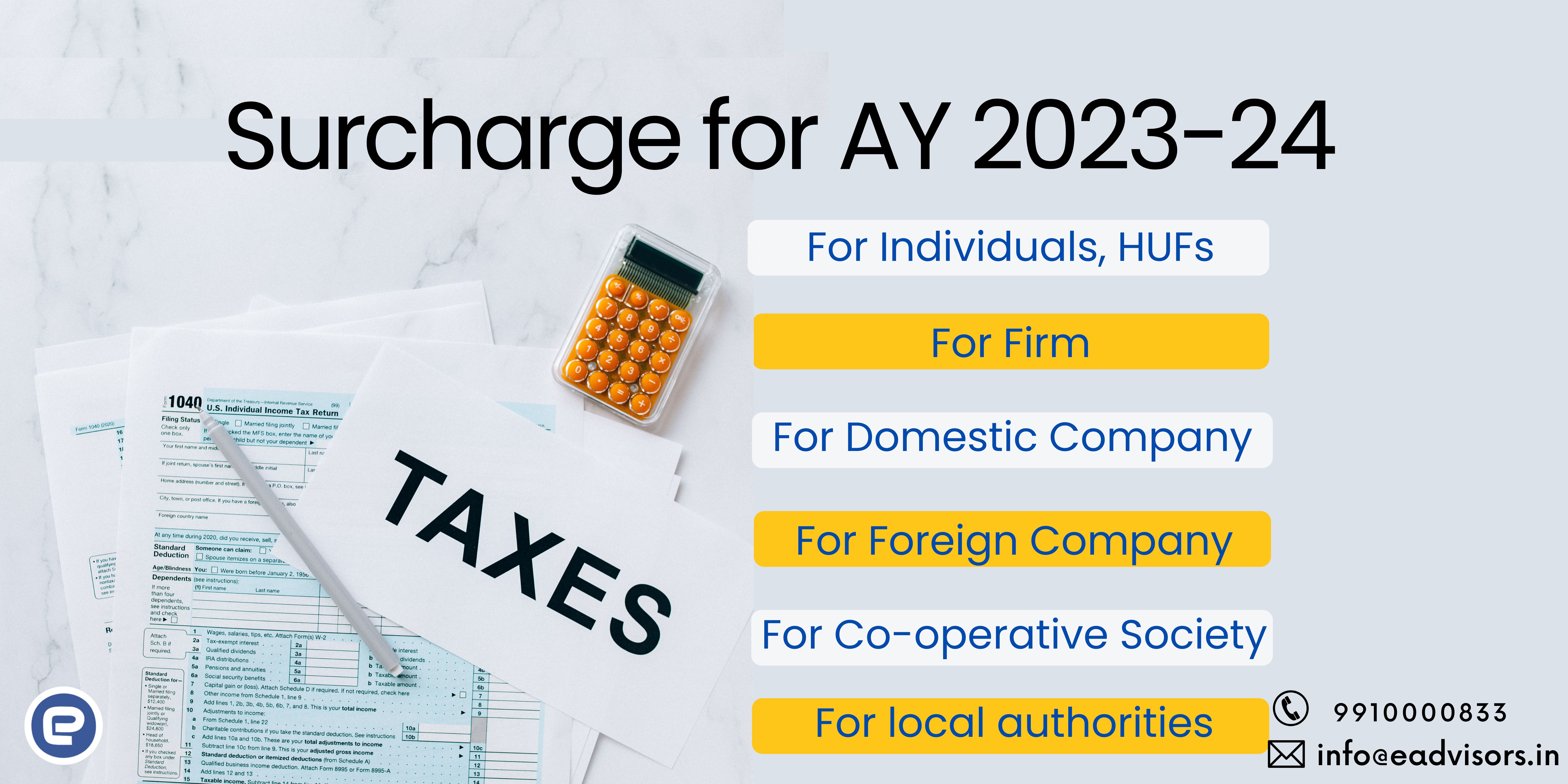 Surcharge for AY 202324